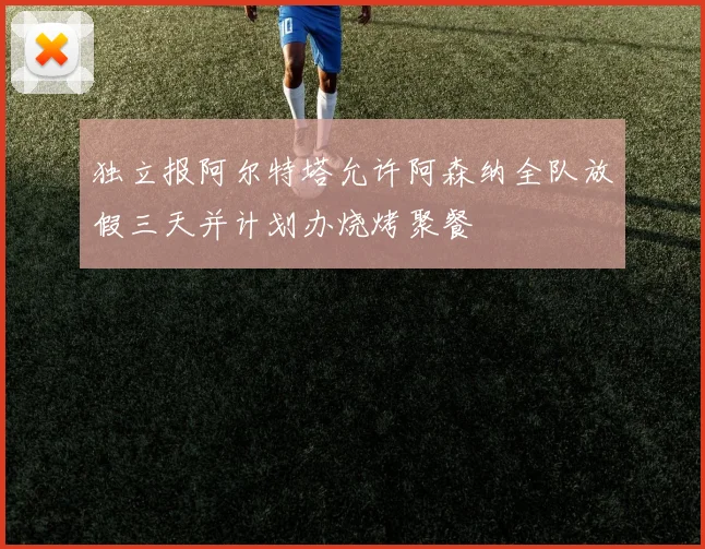 独立报阿尔特塔允许阿森纳全队放假三天并计划办烧烤聚餐